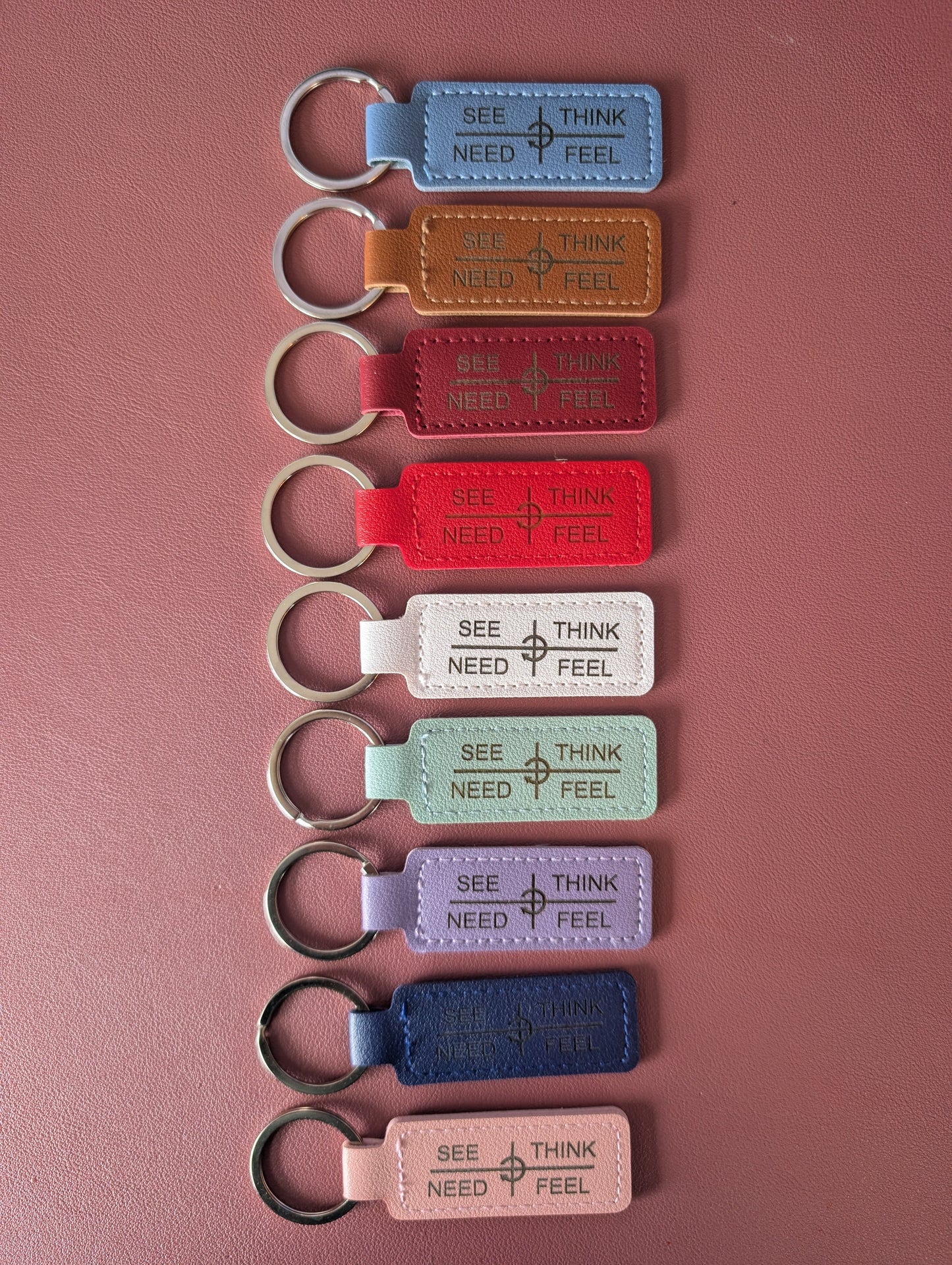 Leather Keychains for Communication: See-Think-Feel-Need