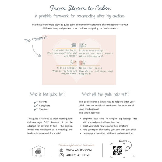 How to Guide: Free Printable See-Think-Feel-Need Framework