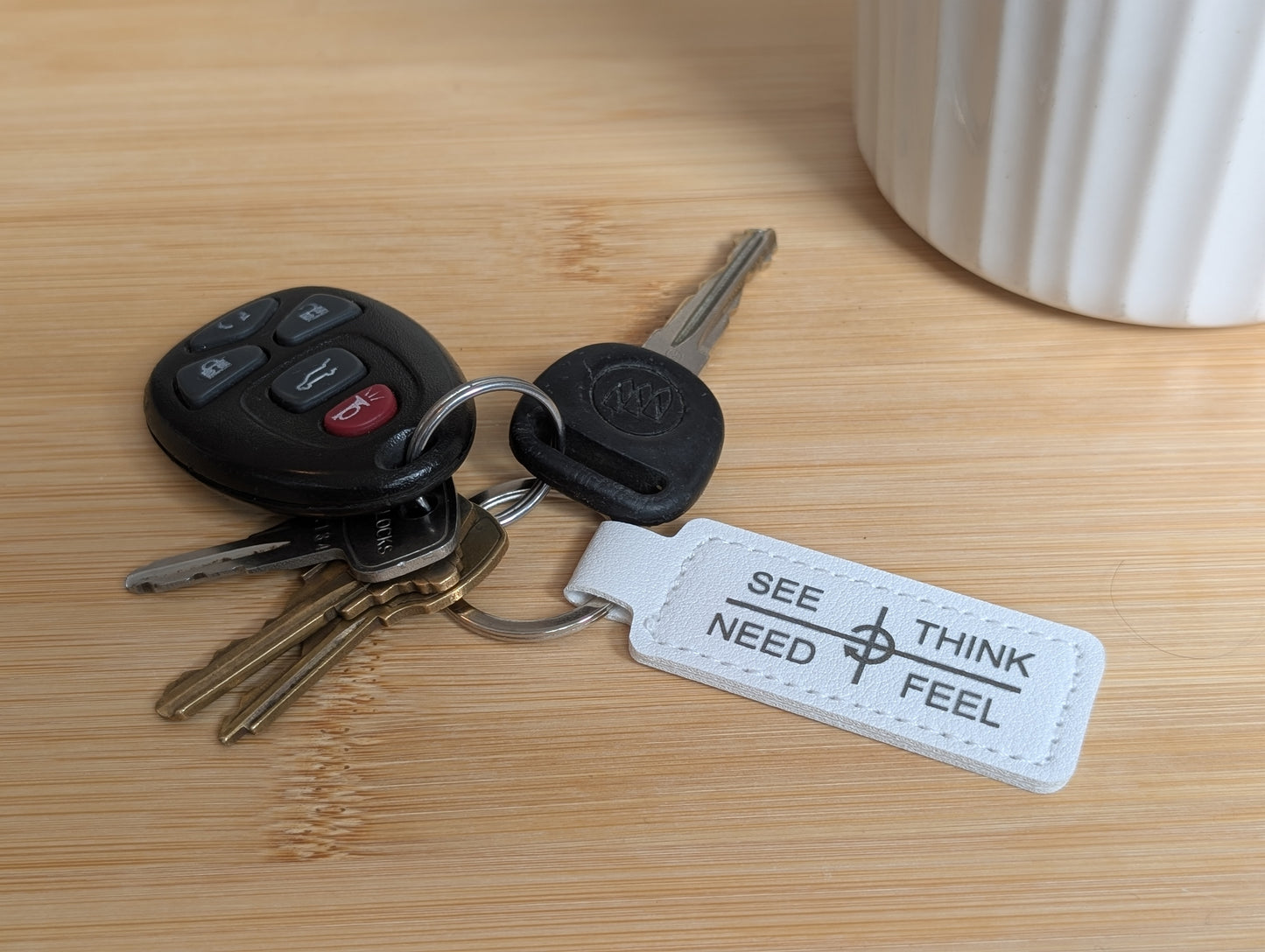 Leather Keychains for Communication: See-Think-Feel-Need