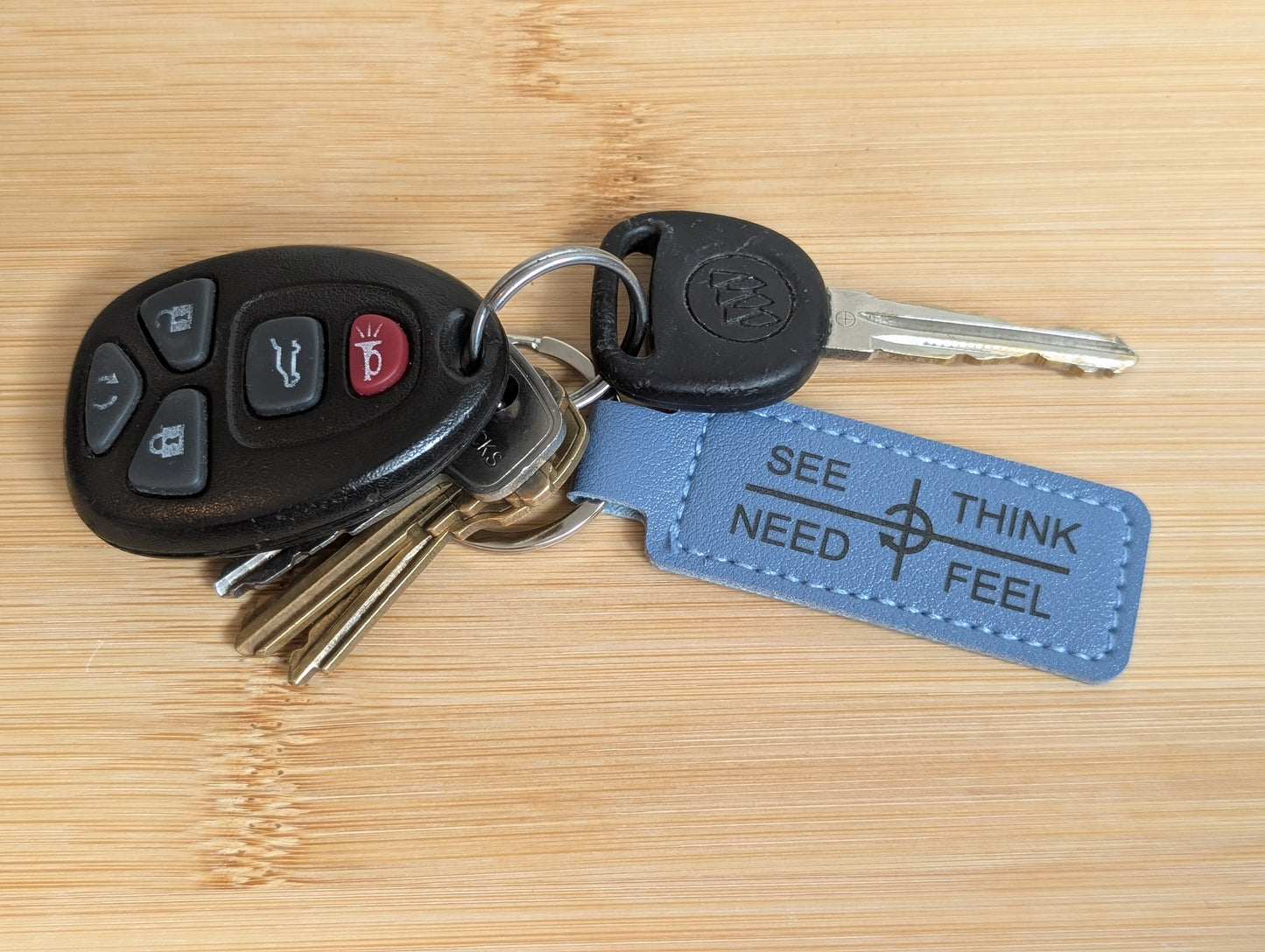Leather Keychains for Communication: See-Think-Feel-Need