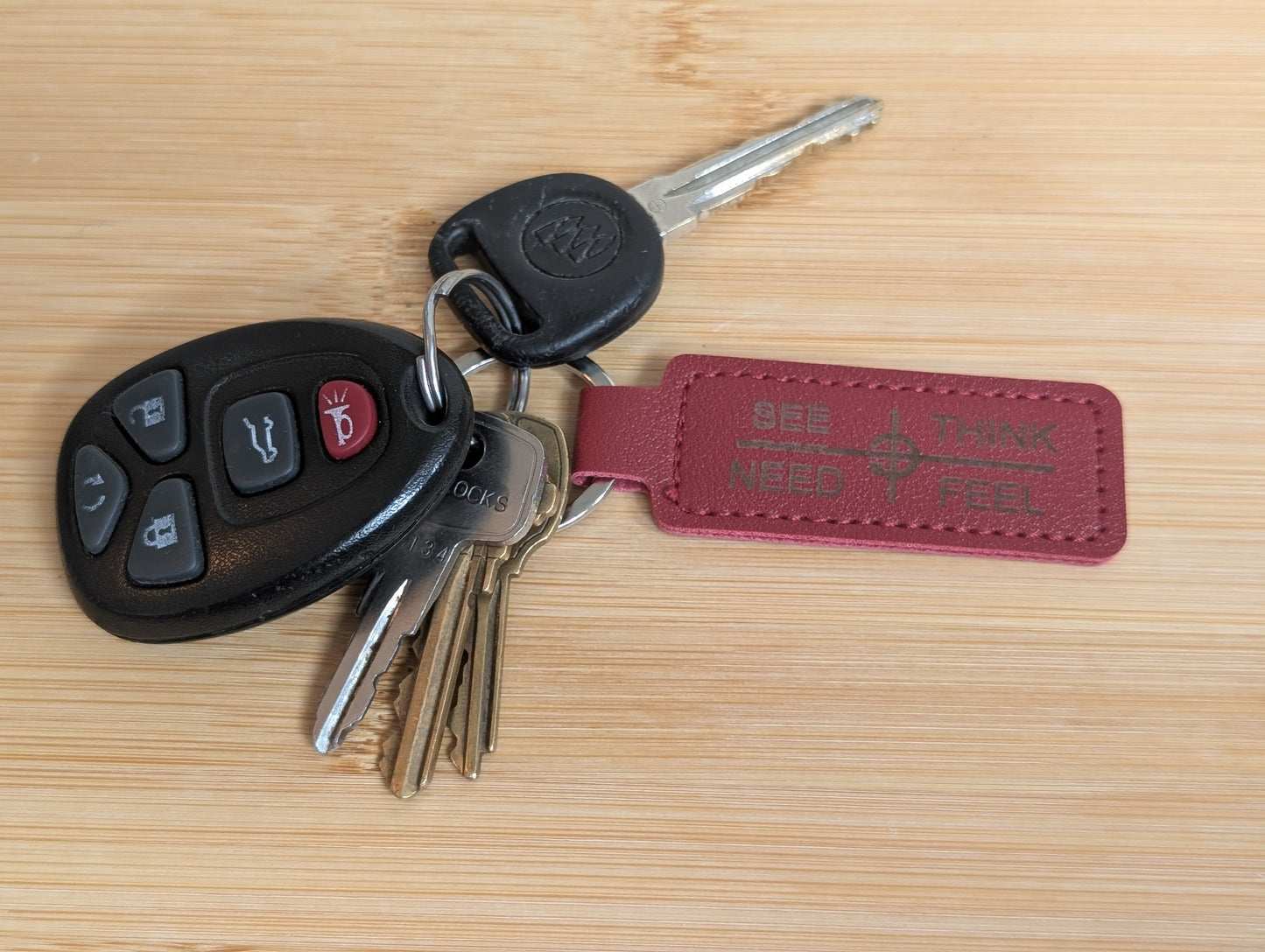 Leather Keychains for Communication: See-Think-Feel-Need