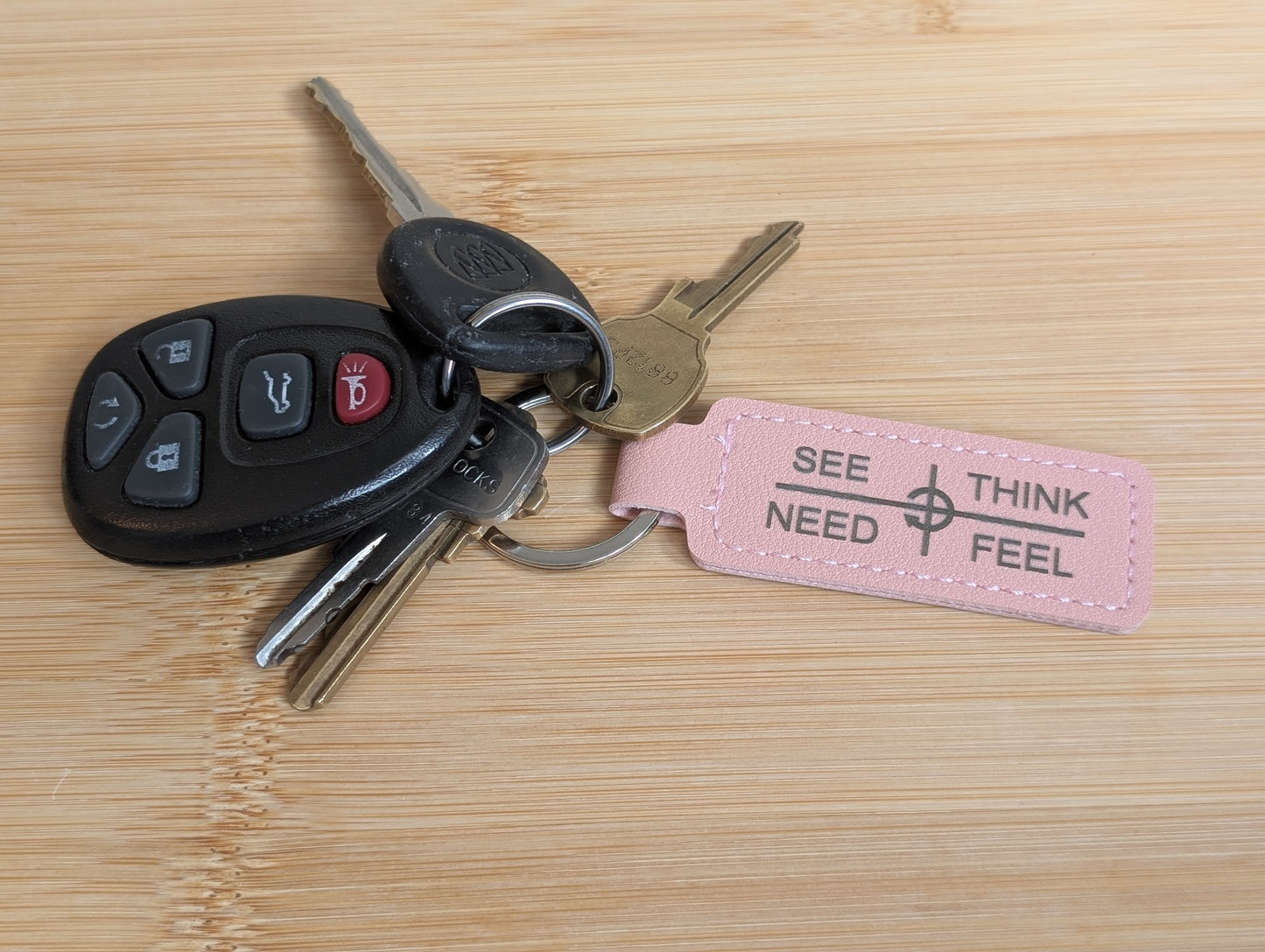 Leather Keychains for Communication: See-Think-Feel-Need