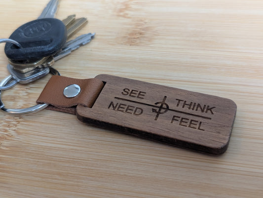 Wooden Keychains for Communication: See-Think-Feel-Need